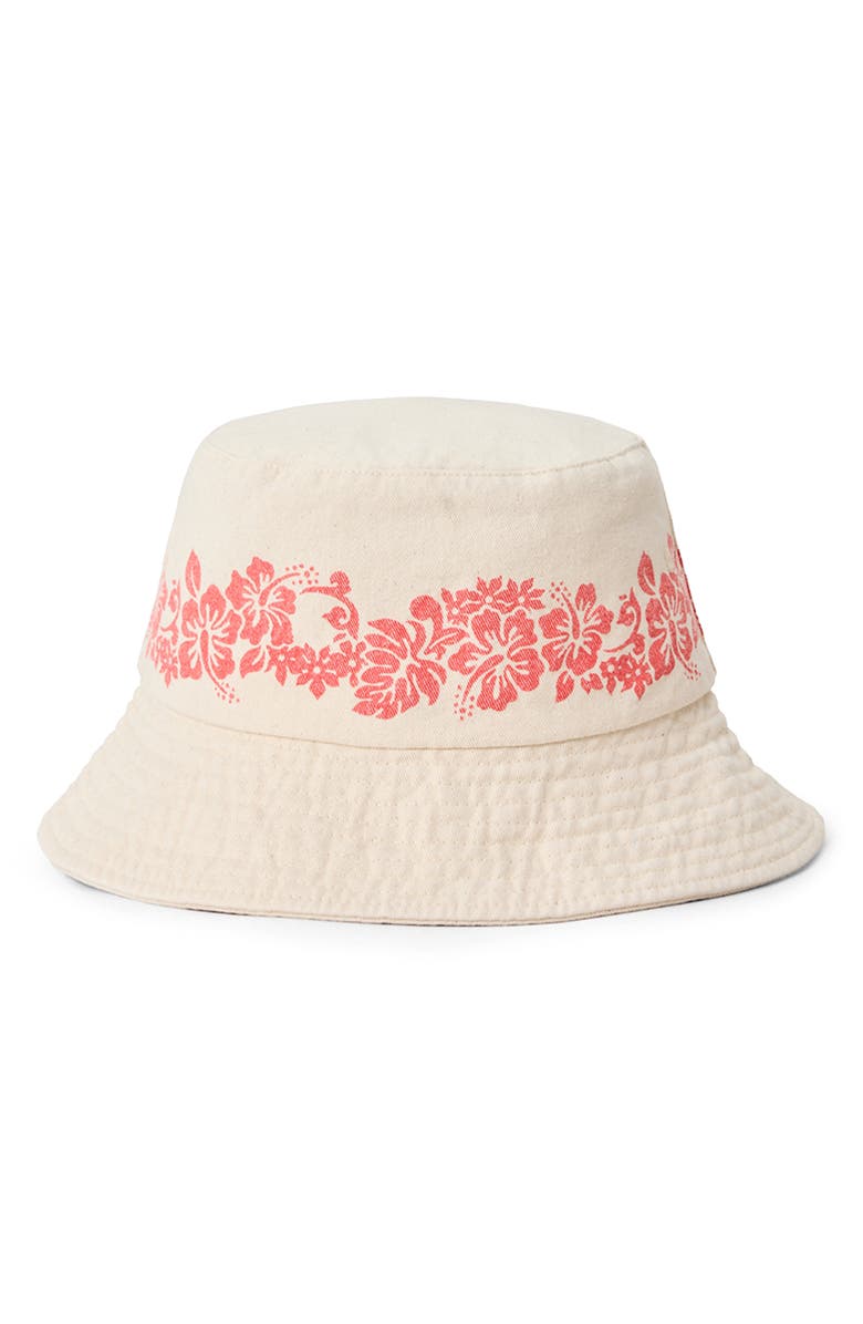 Rip Curl Floral Print Bucket Hat, Main, color, Watermelon