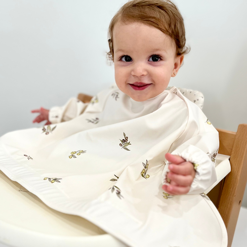 Neferland Nefertie Coverall 2.0 Longsleeve Bib In Zaytoun Olives 6-24 Months