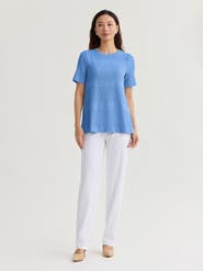 Misook Diamond Ribbed Texture Soft Knit Tunic