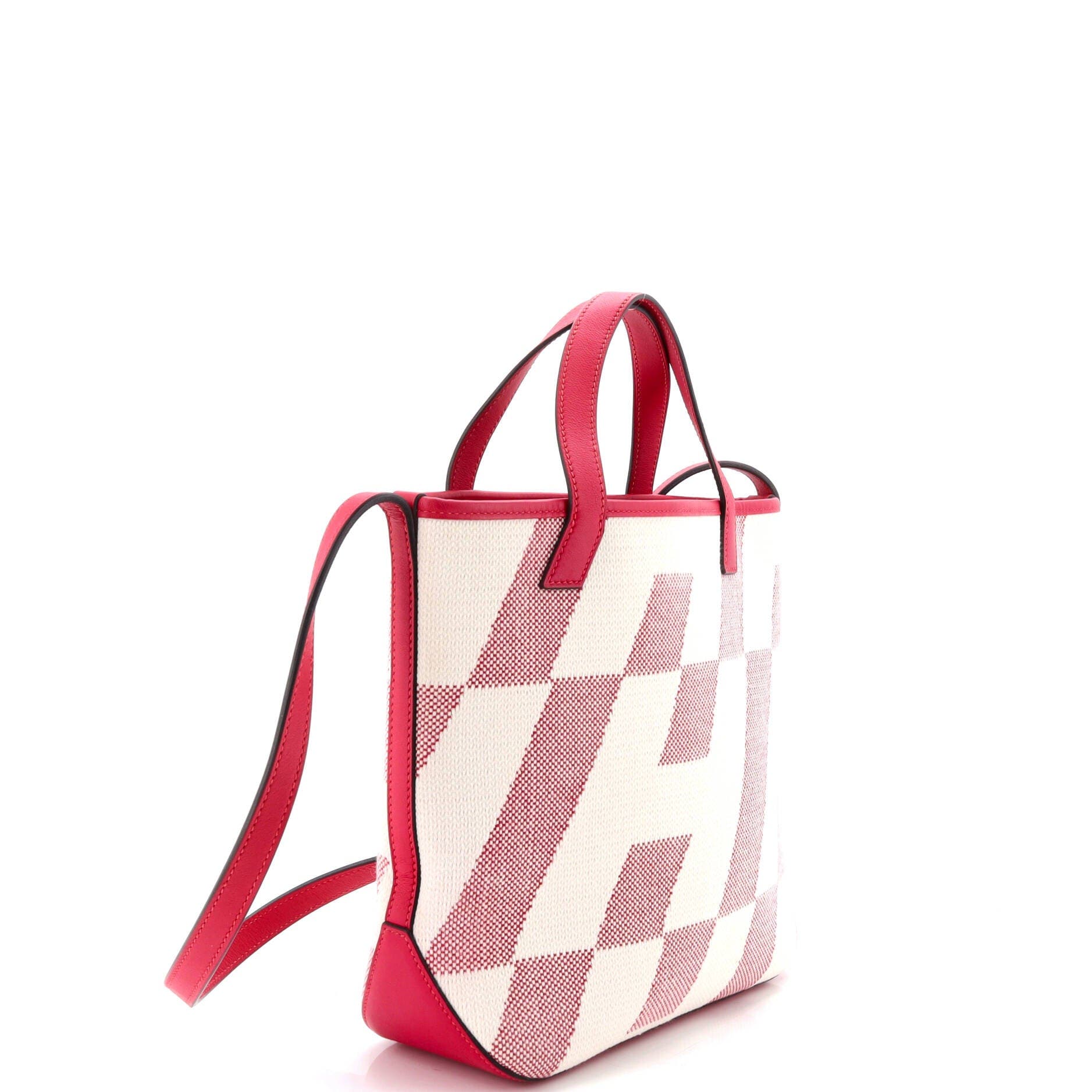 Pre-Owned Hermes Cabas H en Biais Tote Canvas with Leather 27, Alternate, color, Framboise