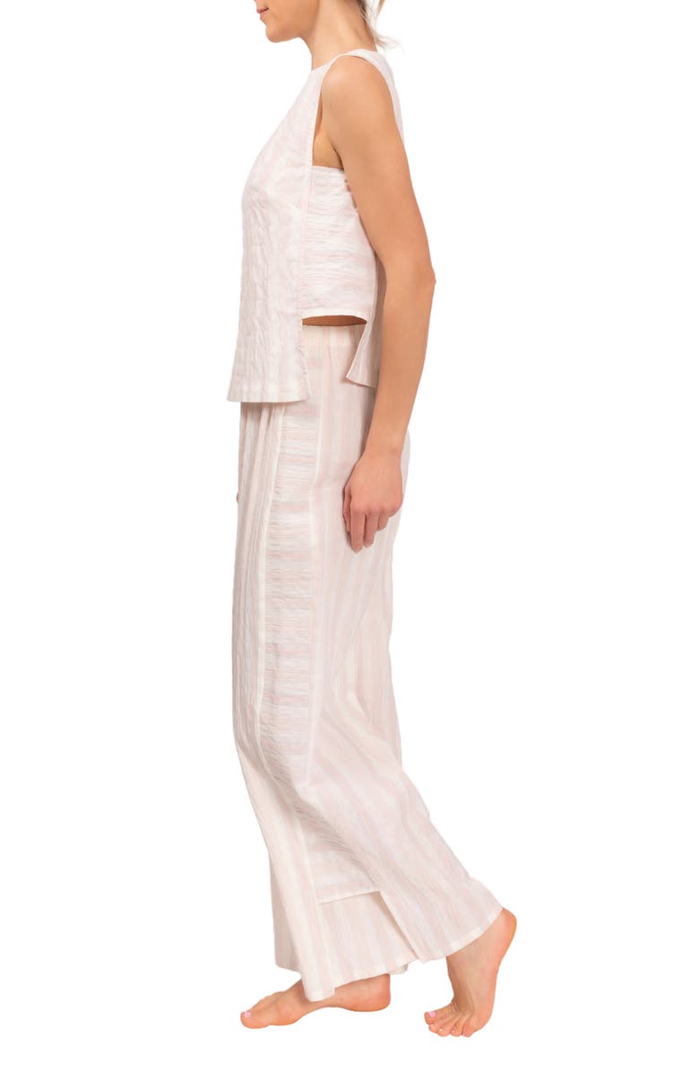 Everyday Ritual Piper Stripe Cotton Pajamas, Alternate, color, Strawberry Stripe
