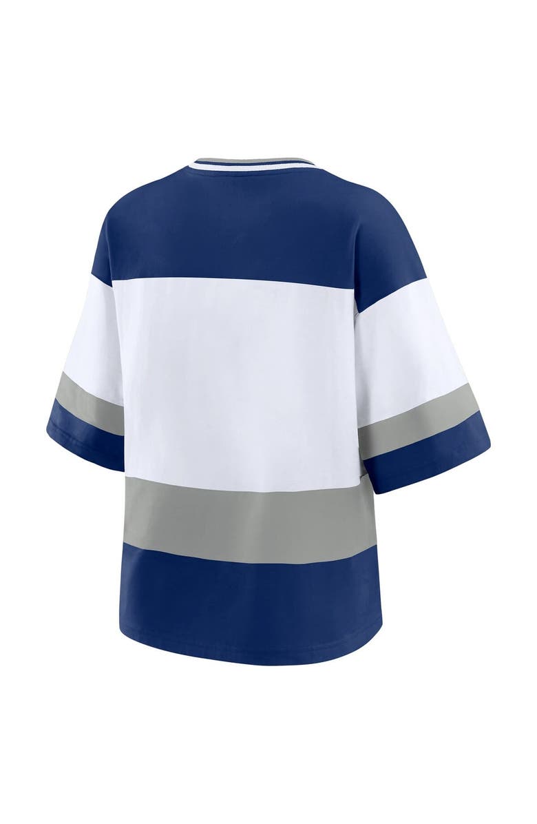 WEAR by Erin Andrews Women's WEAR by Erin Andrews Blue/White Tampa Bay Lightning Jersey Style Tee, Alternate, color, Blue