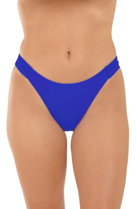 Solid Shirred Side Bikini Bottoms