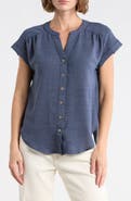 Blu Pepper Button Front V-Neck Top