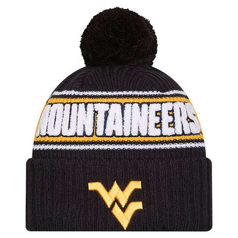 Men's New Era Black West Virginia Mountaineers Bold Cuffed Knit Hat with Pom