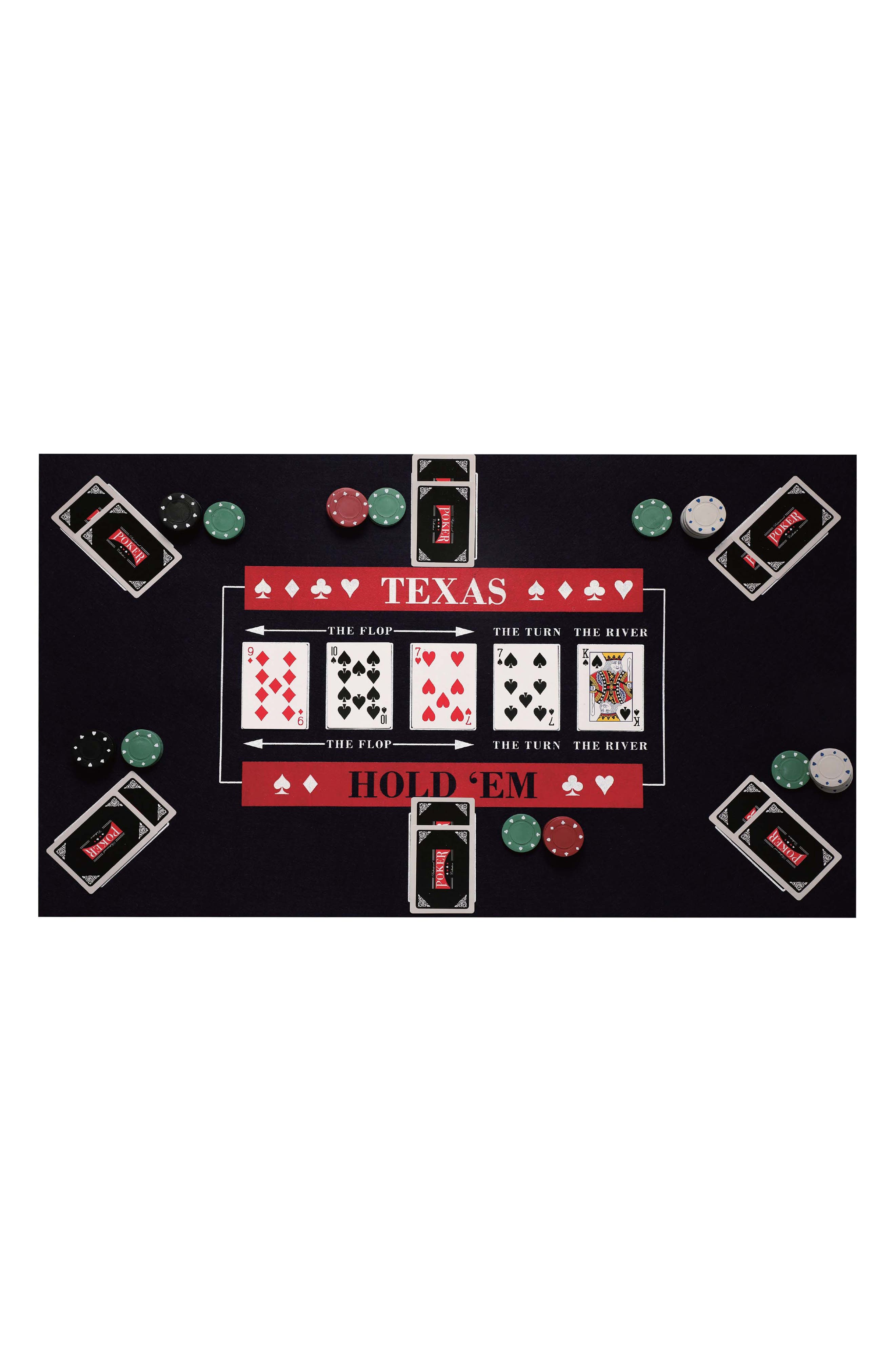 BROOKSTONE 2-in-1 Blackjack & Texas Hold 'Em Table