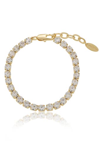 Ettika Crystal Tennis Bracelet In Gold
