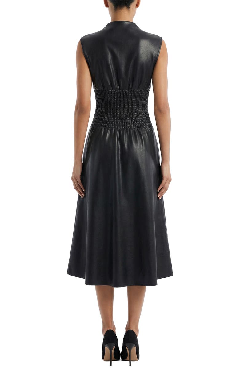 AREA STARS Faux Leather Zip Dress, Alternate, color, Black