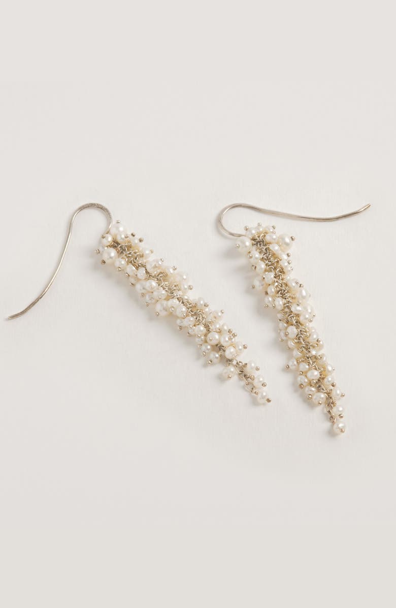 Freya Rose Delicate Pearl Drops, Alternate, color, Silver