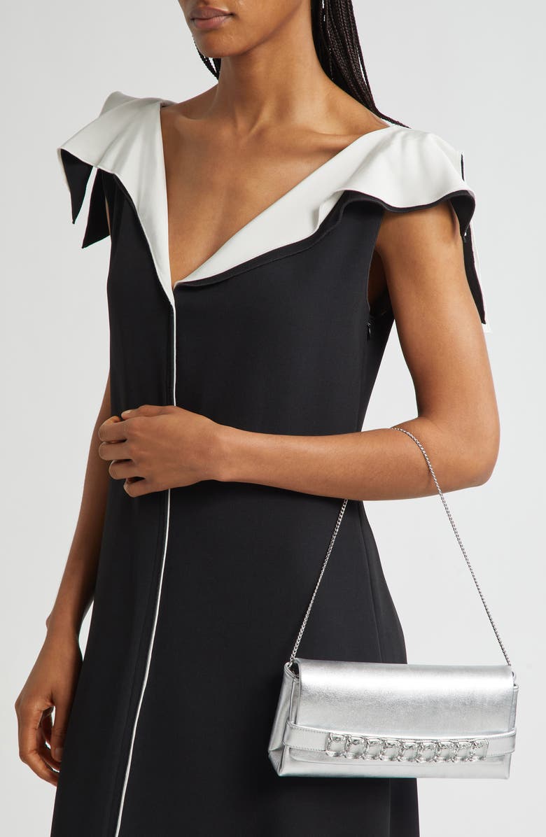 Jimmy Choo Kya Crystal Embellished Metallic Leather Clutch, Alternate, color,