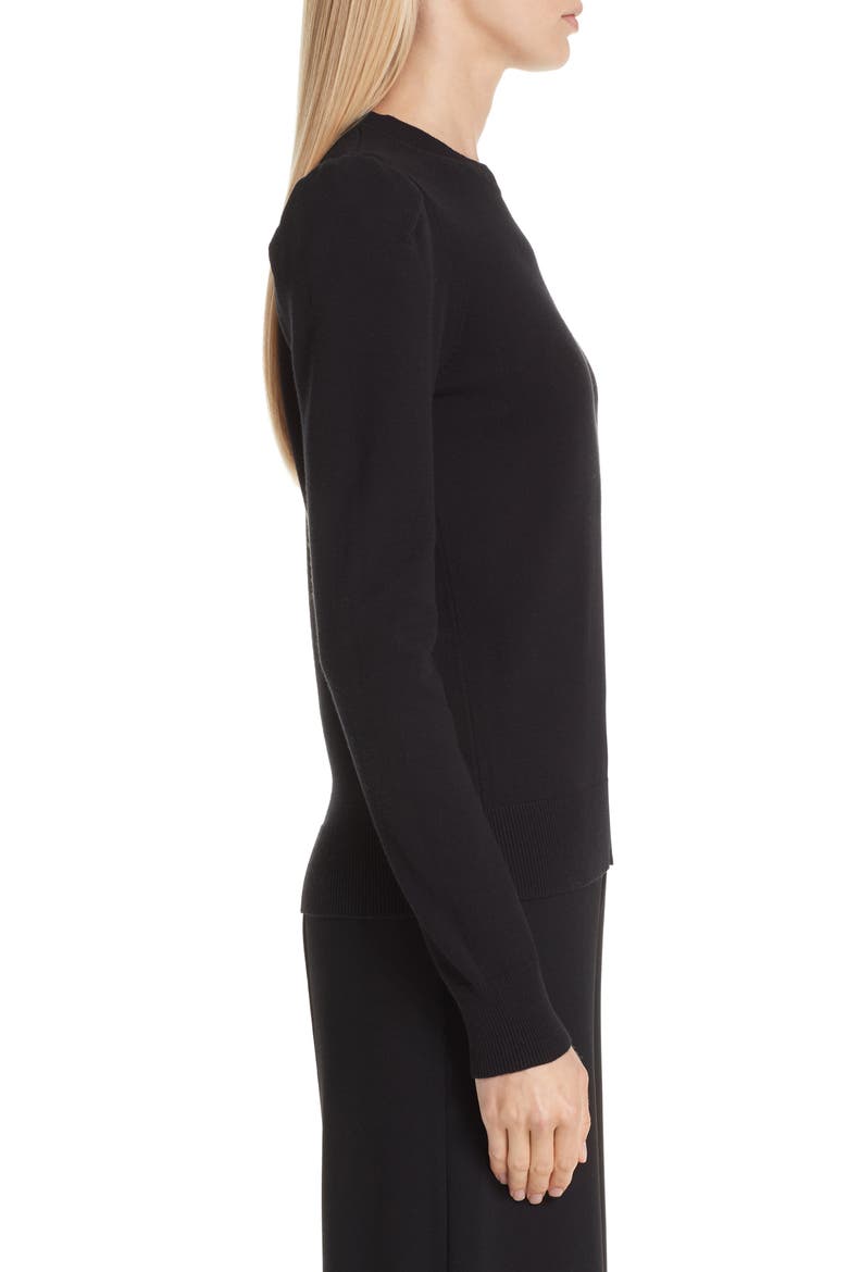 Puff Shoulder Sweater, Alternate, color, BLACK