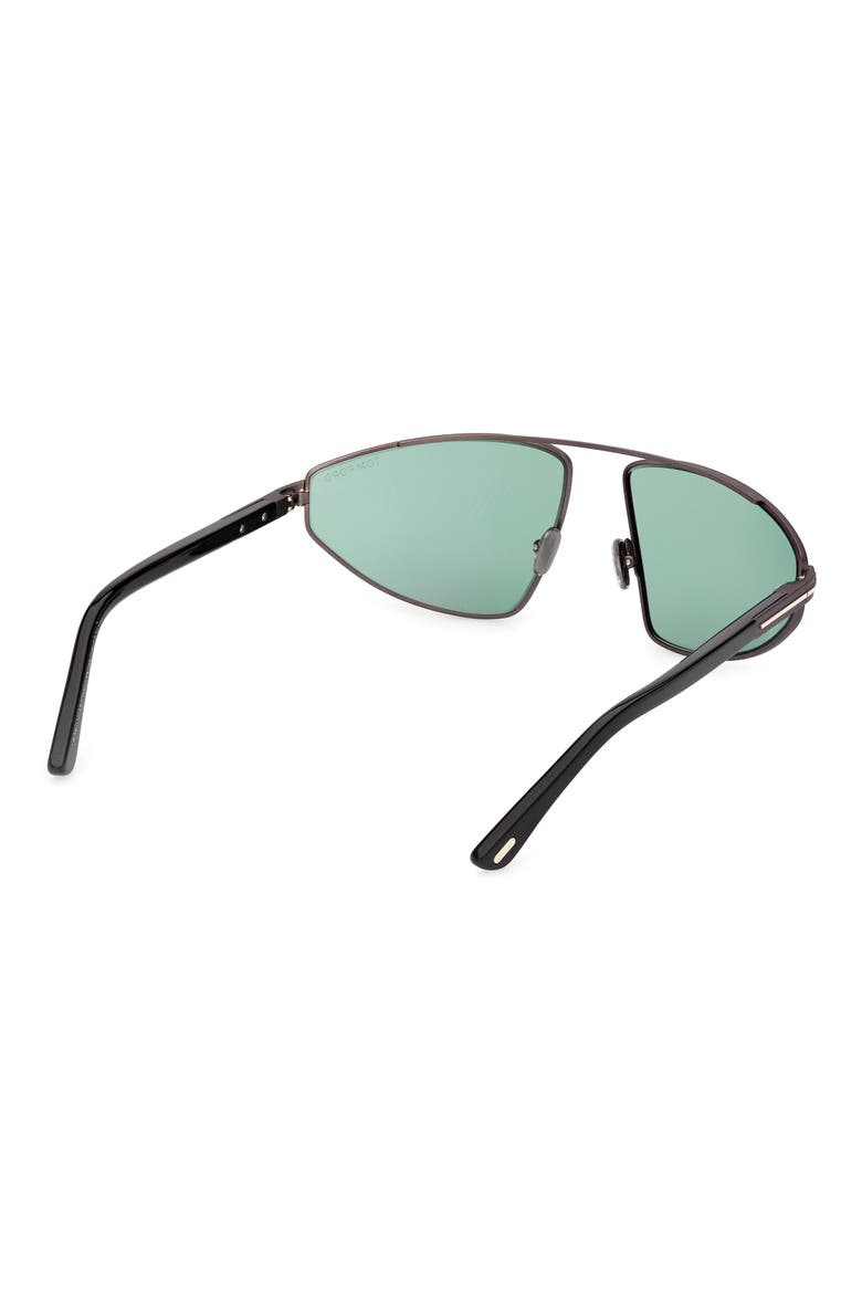 Parker 64mm Oversize Pilot Sunglasses, Alternate, color, MATTE DARK RUTHENIUM/ GREEN LENS