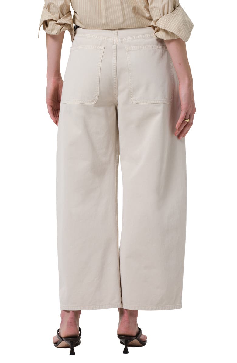 Citizens of Humanity Ayla High Waist Crop Wide Leg Twill Utility Pants, Alternate, color, Pale Stone