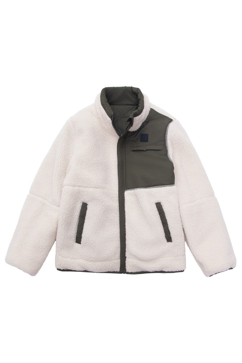 Kids' Reversible Warm Fleece Puffer Jacket, Alternate, color, Olive