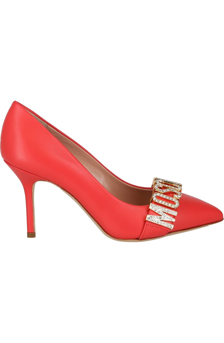 Moschino Crystal Embellished Pointed Toe Pump, Alternate, color,