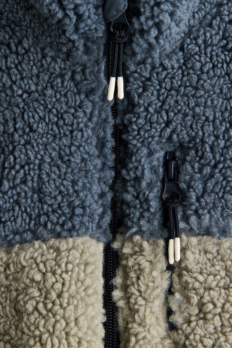 Teddy Jacket, Alternate, color, Dark blue/color block