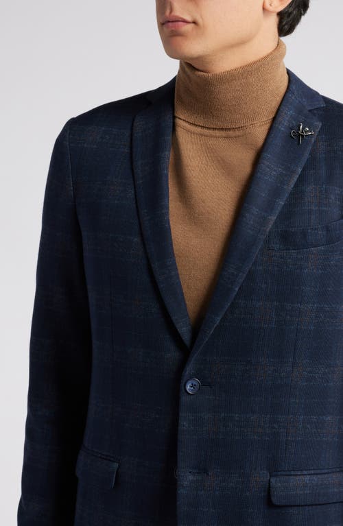 John Varvatos Shadow Check Cotton Blend Sport Coat In Blue