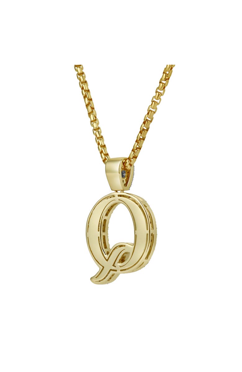 LuvMyJewelry Q Initial Diamond Pendant 10K Yellow Gold - 1 Carat, Alternate, color, 