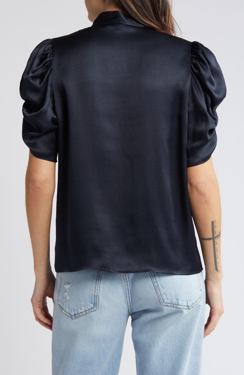 FRAME Puff Sleeve Silk Button-Up Shirt, Alternate, color, 