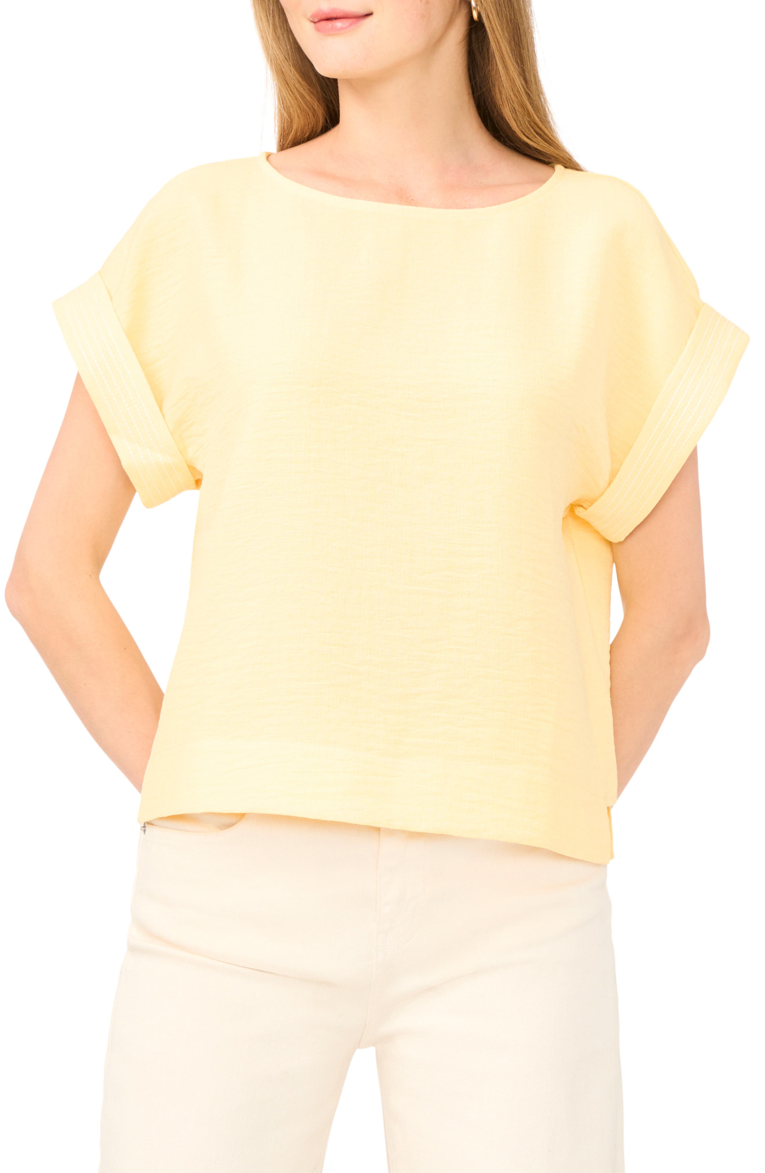 Halogen® Stitch Cuff Top