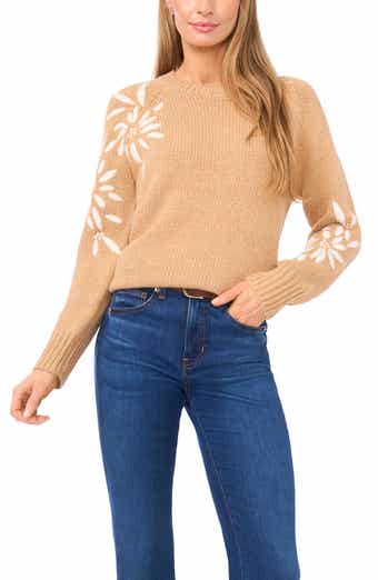 Halogen® Embroidered Floral Sweater