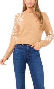 Halogen® Embroidered Floral Sweater