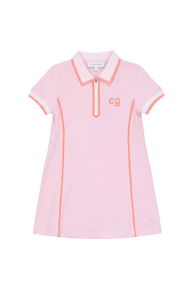 Cotton Polo Dress with Contrast Trim, Main, color, Pink