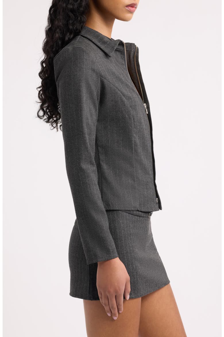 Delirio Pinstripe Zip Jacket, Alternate, color, GRIS