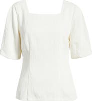 Nordstrom Texture Square Neck Top