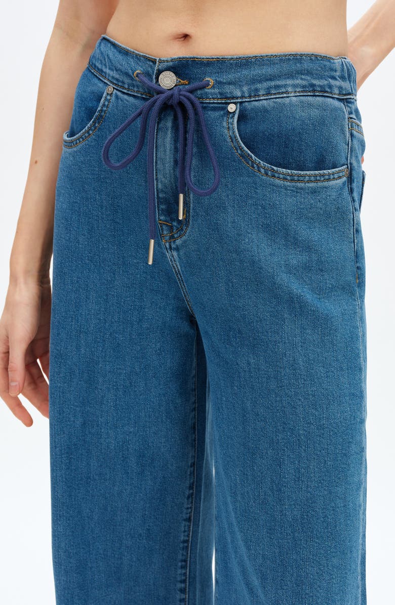 Bayeas Zephyrine Drawstring High Waist Wide Leg Jeans, Alternate, color, Medium Blue