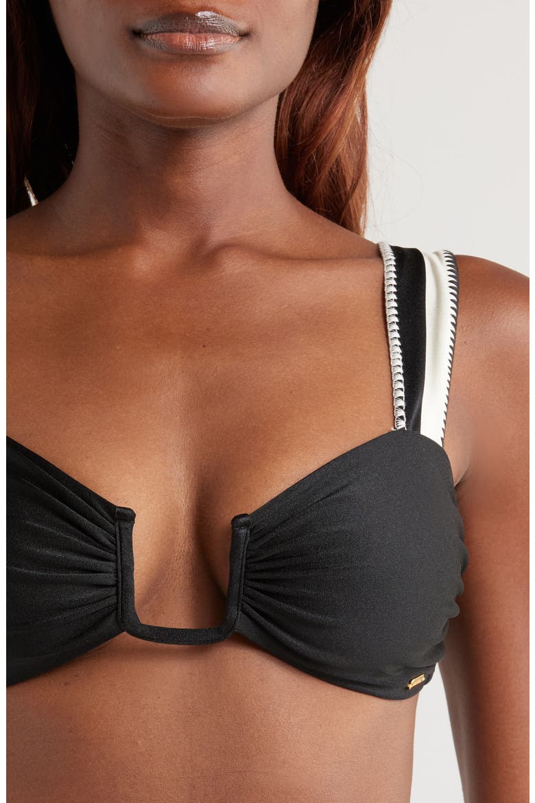 Chloe Bikini Top, Alternate, color, BLACK WHITE