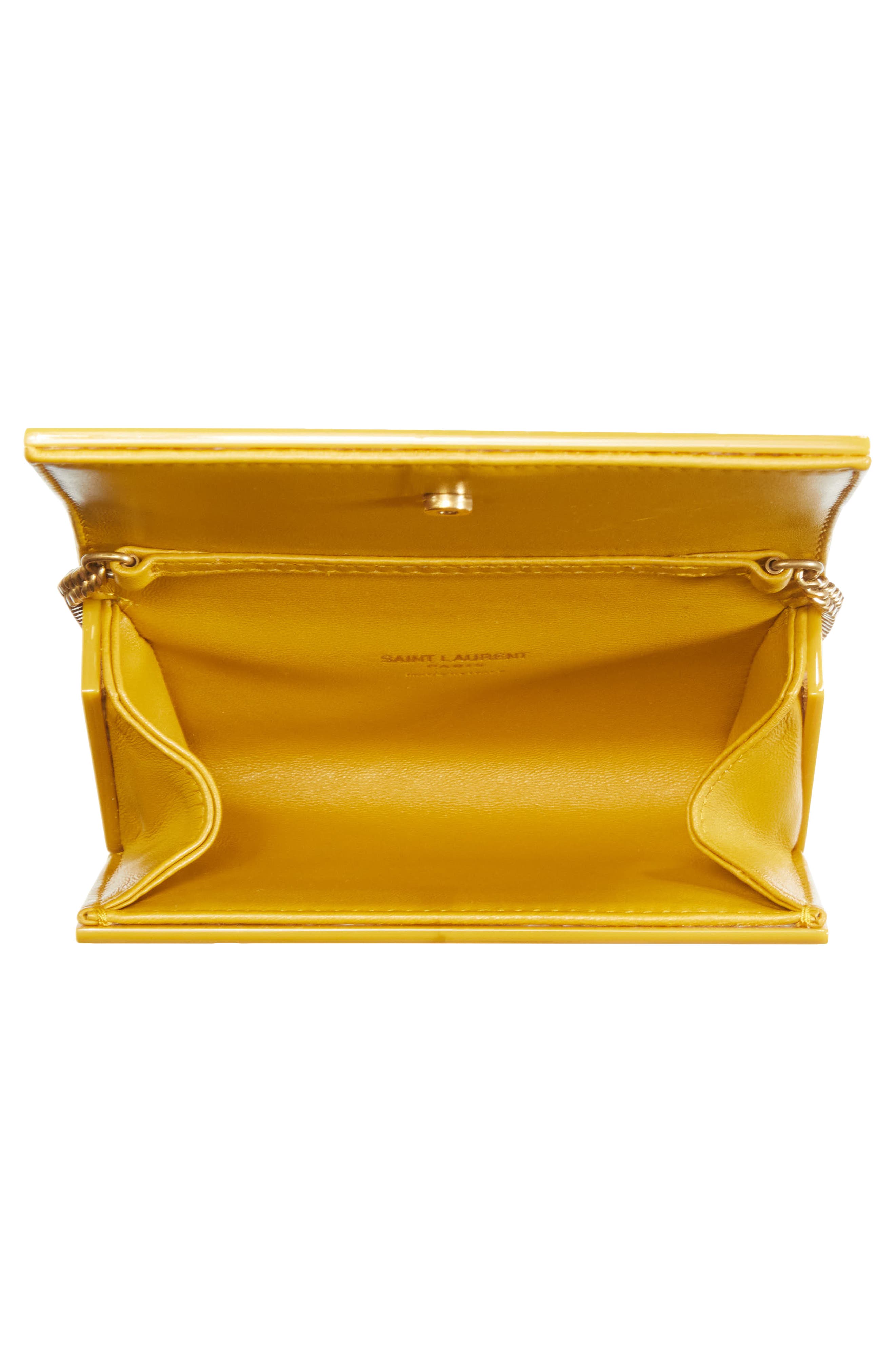 Saint Laurent VICKY MINI PLEXIGLASS BAG, Alternate, color, Daffodil