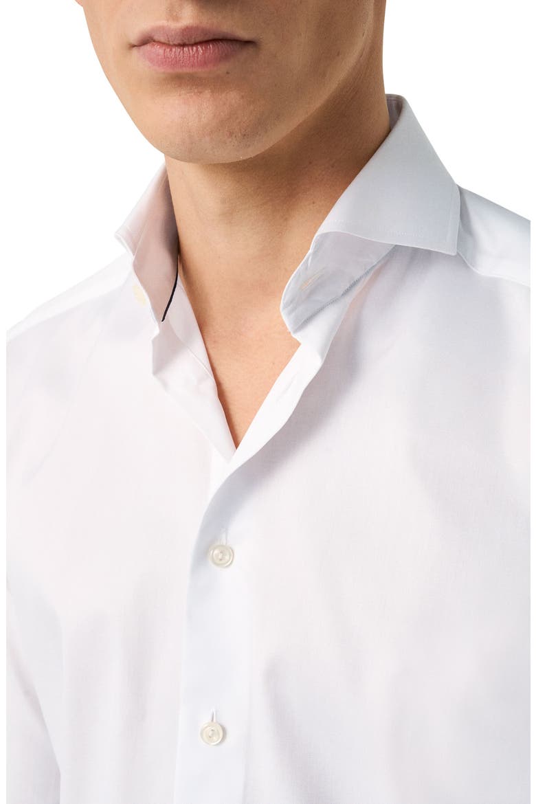 Slim Fit Twill Dress Shirt, Alternate, color, WHITE