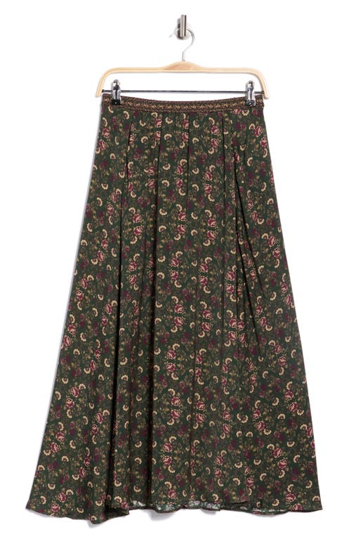 Max Studio Satin Midi Skirt In Brown