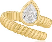 CZ by Kenneth Jay Lane Pear Cubic Zirconia Coil Wrap Ring