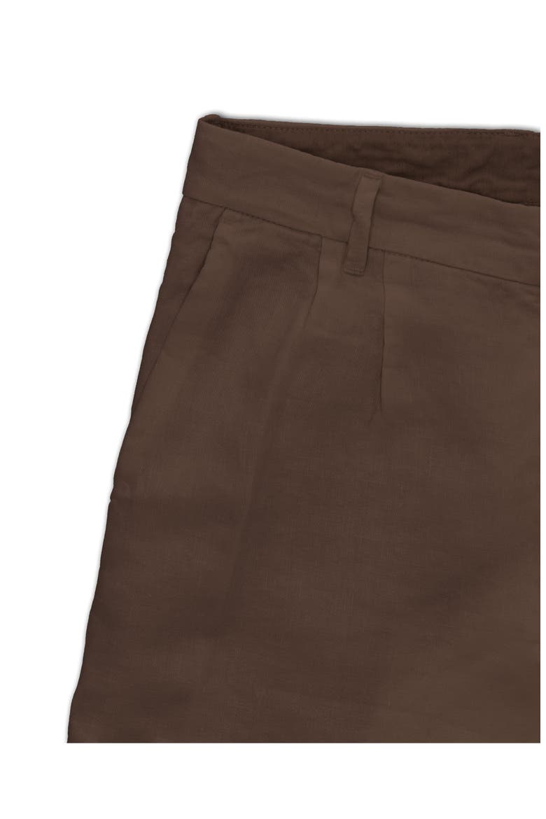 Beachshort Linen Bermuda Pleated Trousers, Alternate, color, BROWN