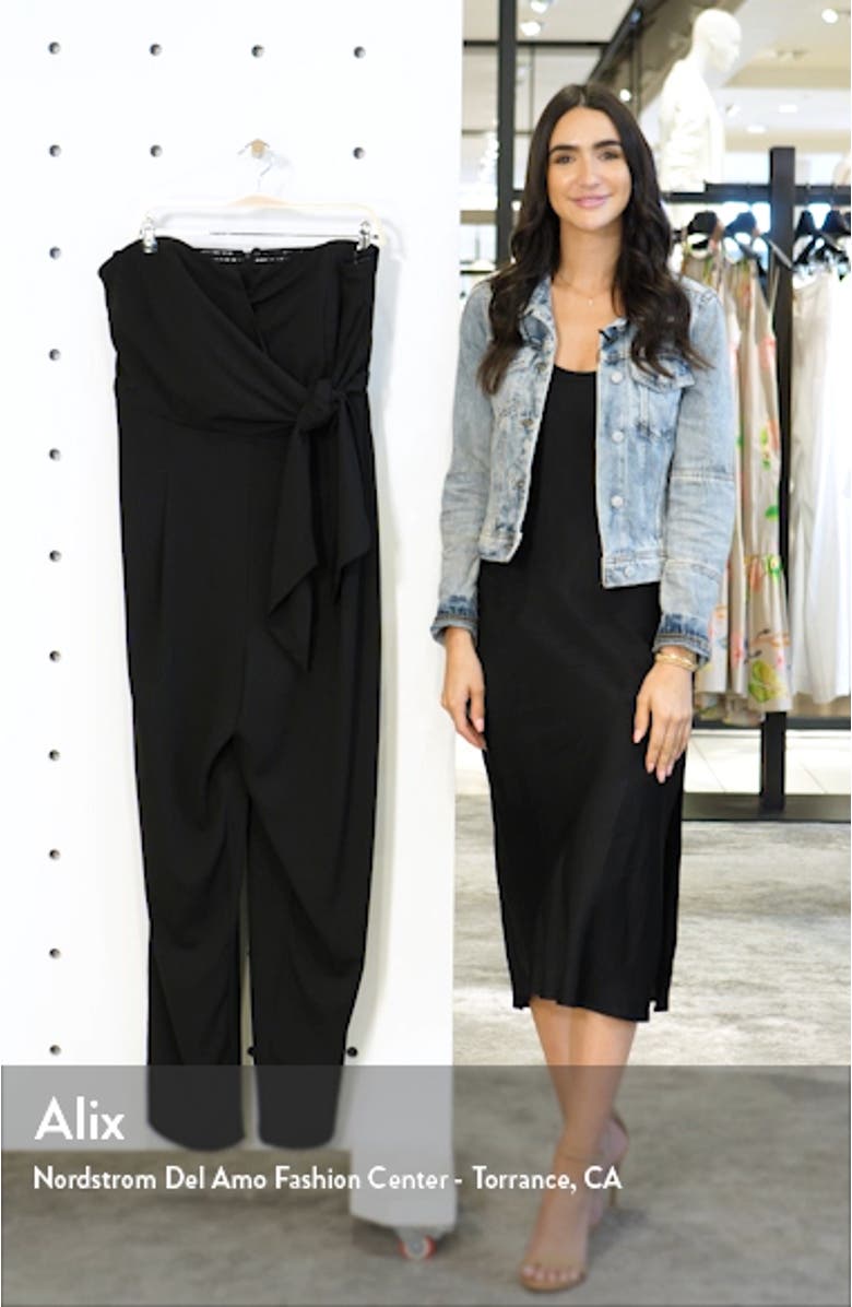 Strapless Faux Wrap Jumpsuit, sales video thumbnail