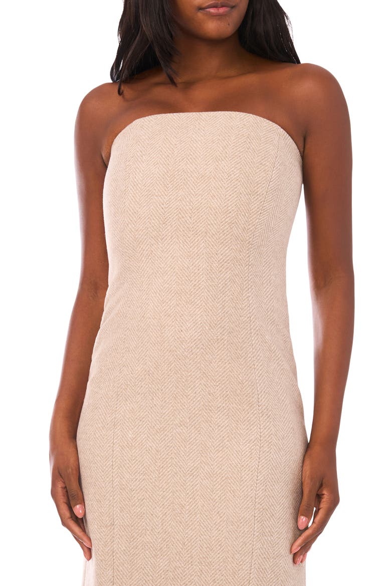 Strapless Column Dress, Alternate, color, FEATHER