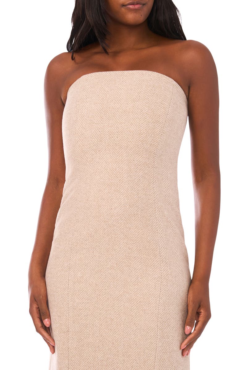 1.STATE Strapless Column Dress, Alternate, color, Feather