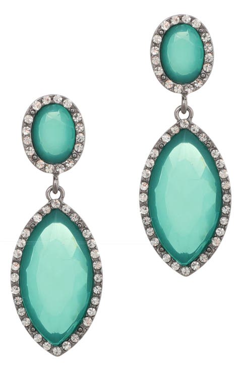 Crystal Halo Drop Earrings