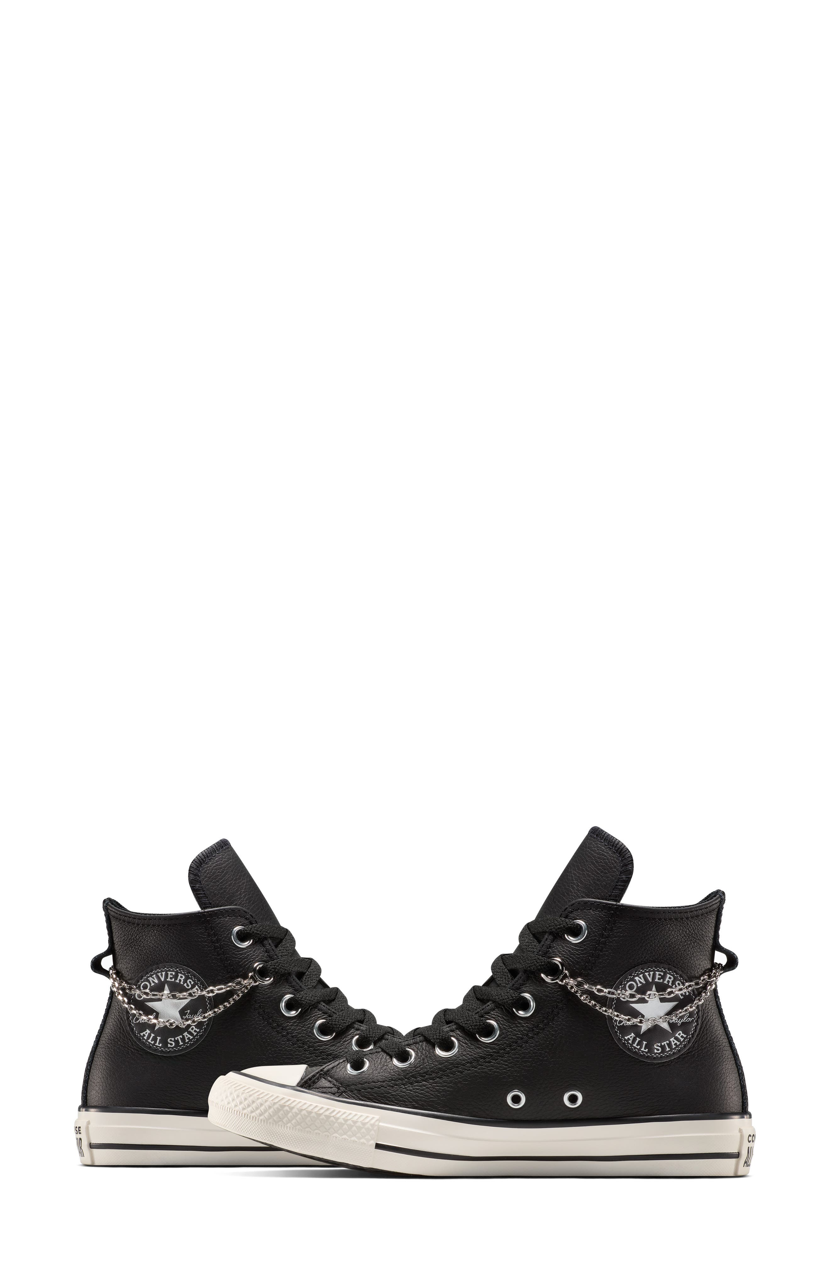 Converse Chuck Taylor<sup>®</sup> All Star<sup>®</sup> Chains High Top Sneaker, Alternate, color, Black/ Silver/ Egret