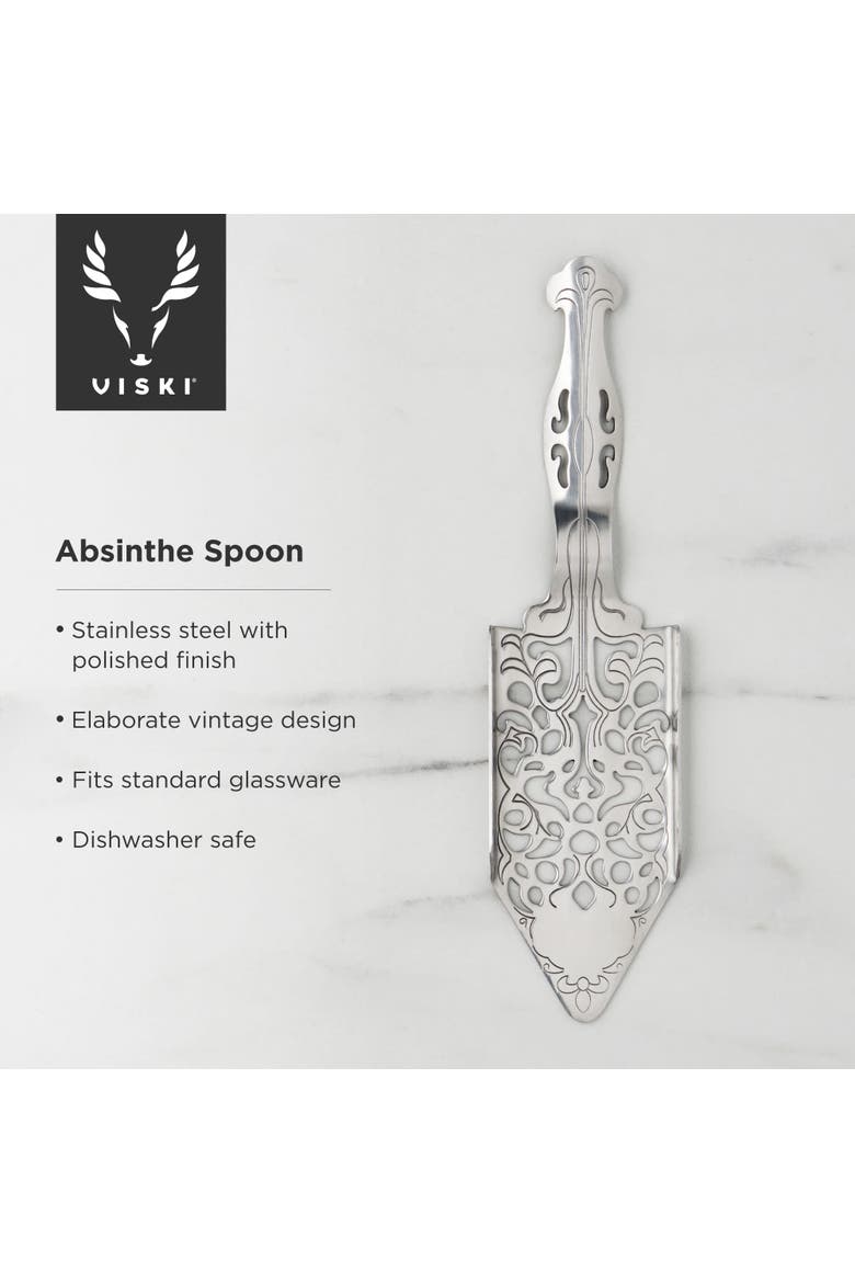 Absinthe Spoon in Stainless Steel, Alternate, color, Silver