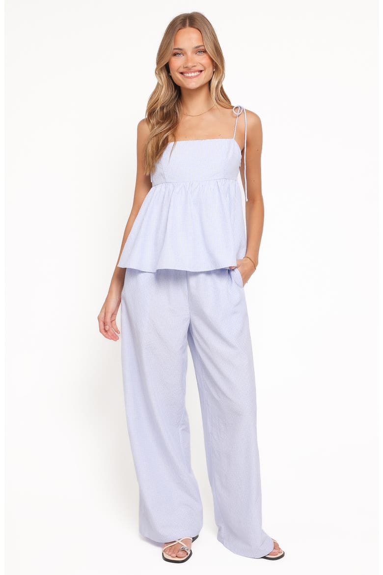 Zephyra Check Seersucker Babydoll Top, Alternate, color, BLUE GINGHAM