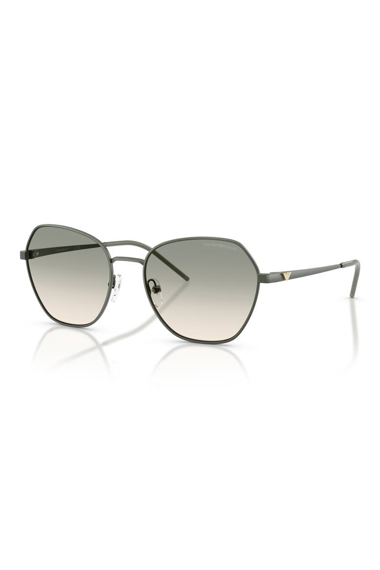 55mm Irregular Sunglasses, Alternate, color, AGAVE / BROWN GRADIENT GREEN