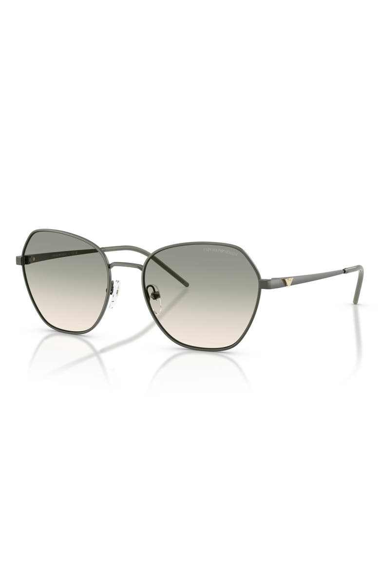 Emporio Armani 55mm Irregular Sunglasses, Alternate, color, Agave / Brown Gradient Green