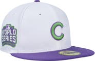 New Era Men's New Era White Chicago Cubs  Side Patch 59FIFTY Fitted Hat