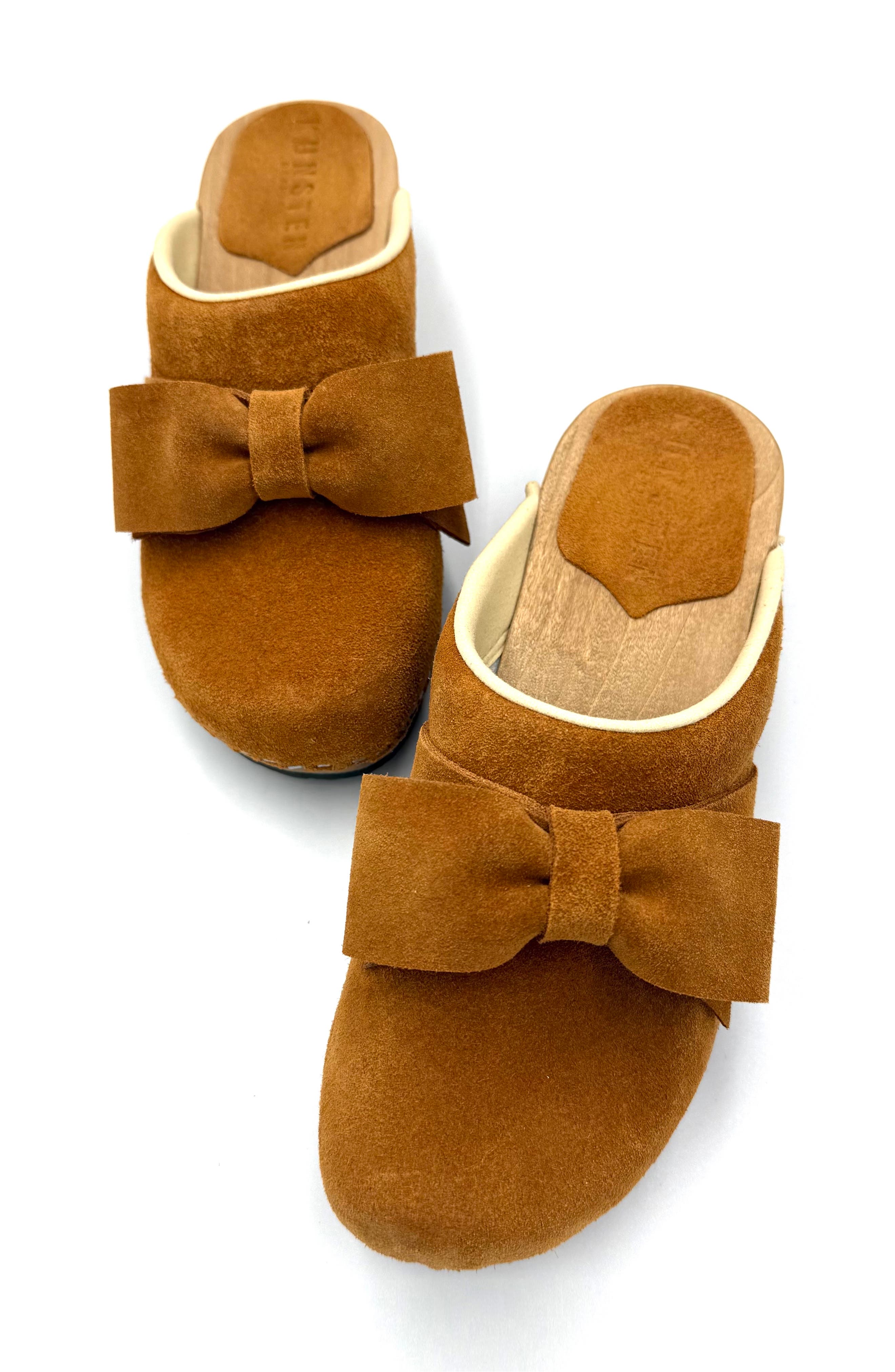Embla Bow Clog, Alternate, color, LIGHT BROWN