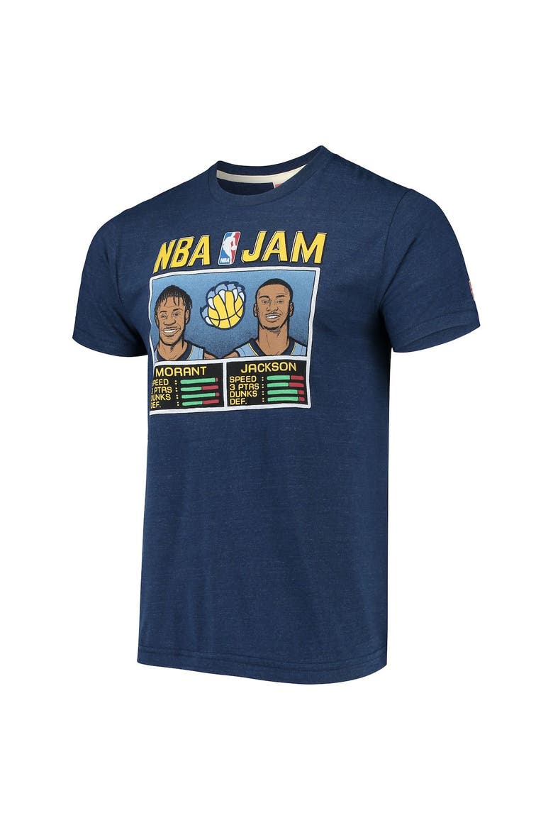 Men's Ja Morant & Jaren Jackson Jr. Navy Memphis Grizzlies NBA Jam T-Shirt, Alternate, color, Heather Navy
