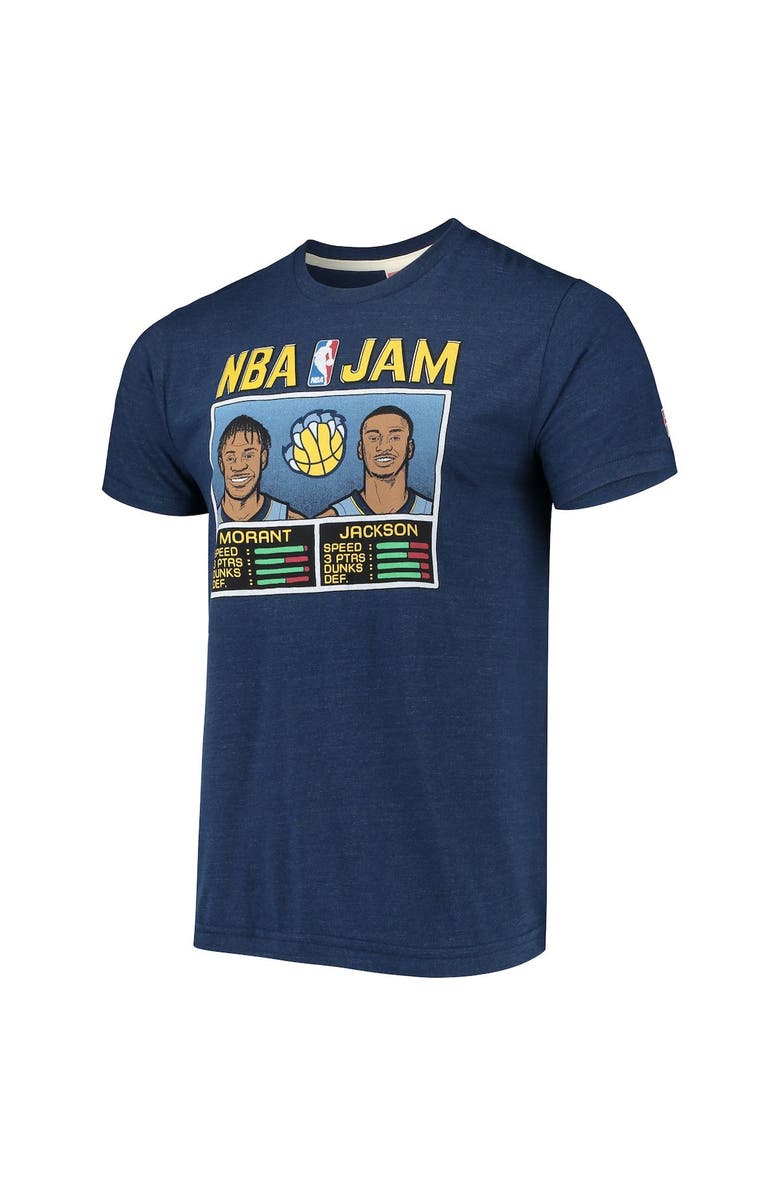 Homage Men's Ja Morant & Jaren Jackson Jr. Navy Memphis Grizzlies NBA Jam T-Shirt, Alternate, color, Heather Navy