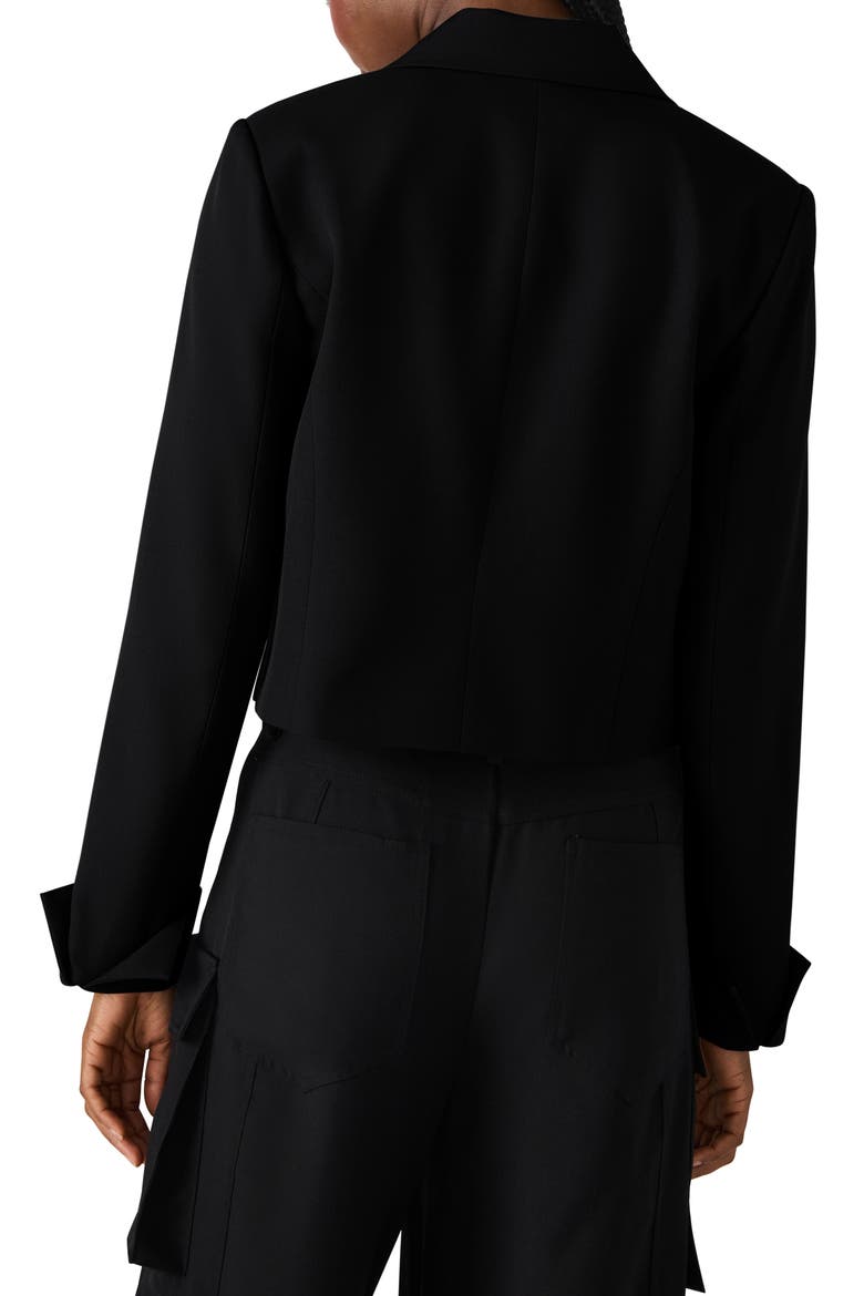 Rowane Double Breasted Crop Blazer, Alternate, color, BLACK